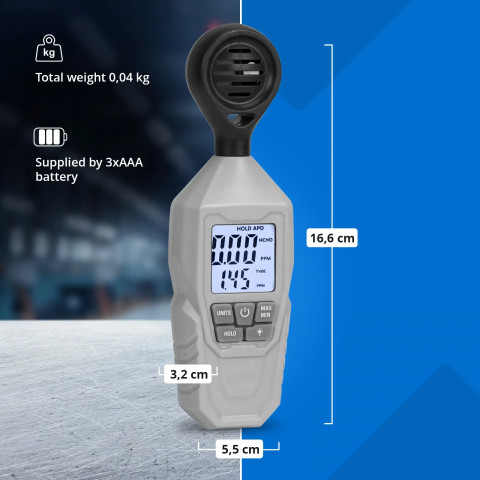 
TVOC HCHO oro kokybės matuoklis nuo 0,01 mg/ m3
