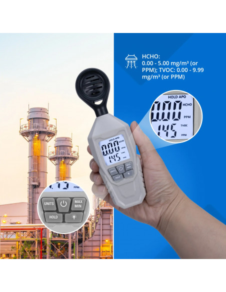 
TVOC HCHO oro kokybės matuoklis nuo 0,01 mg/ m3
