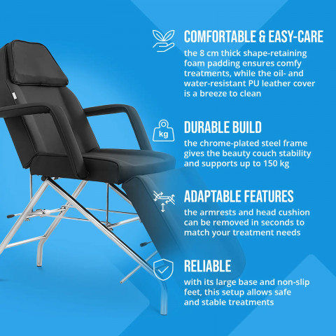 
SPA MATERA tatuiruočių masažo kosmetikos kėdė - juoda
