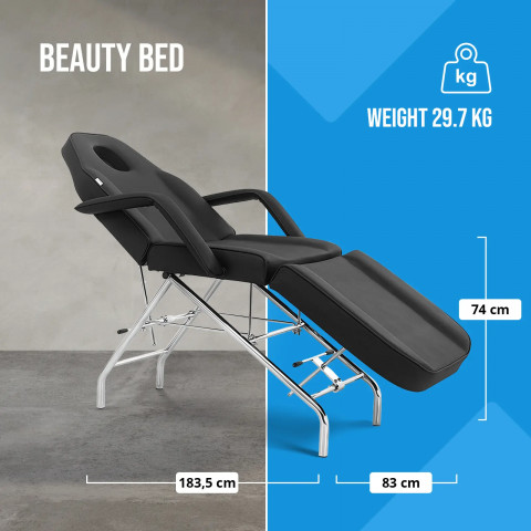 
SPA MATERA tatuiruočių masažo kosmetikos kėdė - juoda
