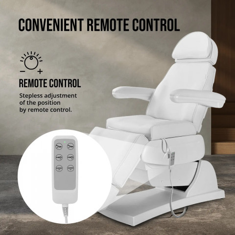 
LATINA elektrinis masažinis SPA tatuiruočių krėslas su 3 varikliais, 200 W – baltas
