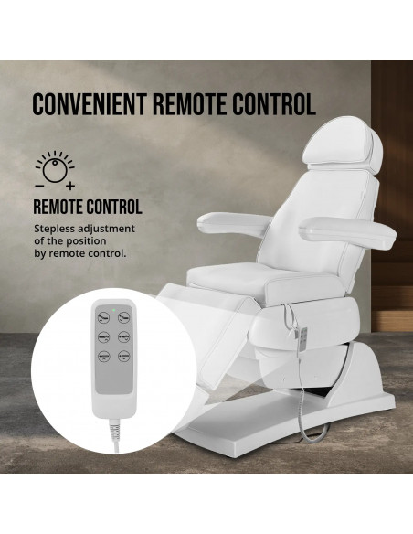 
LATINA elektrinis masažinis SPA tatuiruočių krėslas su 3 varikliais, 200 W – baltas
