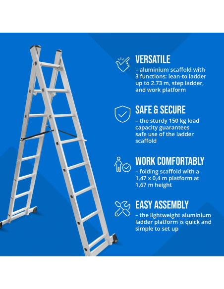 
3 viename sulankstomos kopėčios pastoliai iki 3,8 m
