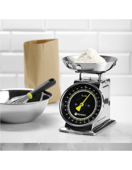 
Analoginės virtuvės svarstyklės su 5 kg plienine svėrimo lėkšte
