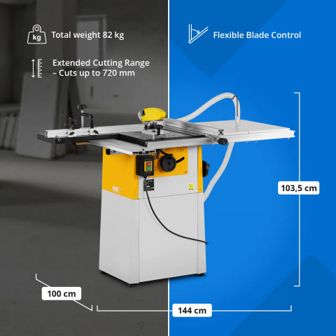 
Diskinis stalo pjūklas medienai, 200 mm skersmens, 400 V, 1100 W
