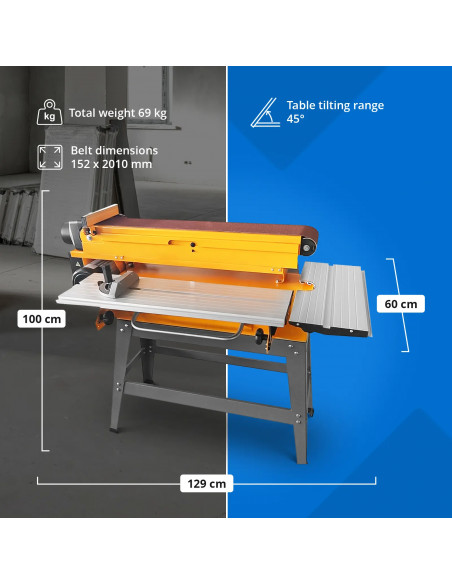 
Stalinis juostinis šlifuoklis medinėms ir metalinėms briaunoms 230 V 1100 W
