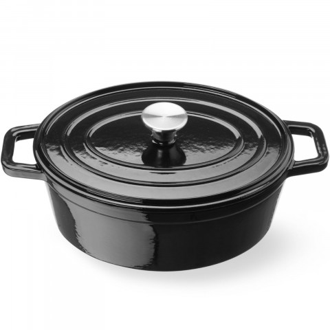 
Emaliuotas ketaus puodas, ovalus, 4,4 l, 365x290x115 mm
