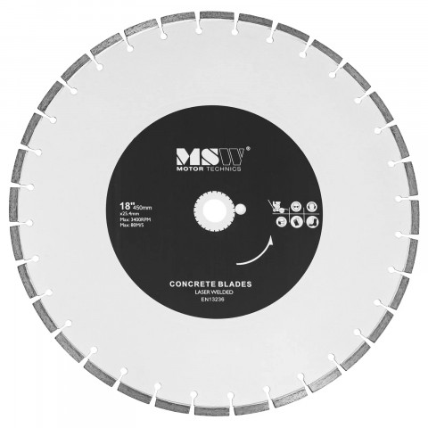 
Deimantinis diskas betonui, keramikai, plytelėms, skersmuo 450 mm, kiaurymė 25,4 mm
