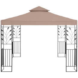 Sodo paviljono pavėsinė palapinė sulankstomas stogas su ornamentu 3 x 3 x 2,6 m smėlio spalvos
