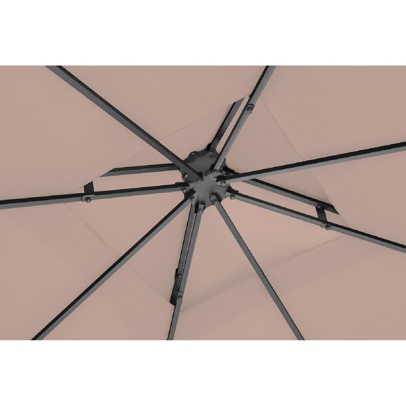 Sodo paviljono pavėsinė palapinė sulankstomas stogas su ornamentu 3 x 3 x 2,6 m smėlio spalvos