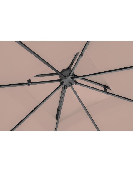 Sodo paviljono pavėsinė palapinė sulankstomas stogas su ornamentu 3 x 3 x 2,6 m smėlio spalvos Sodo paviljono pavėsinė palapinė sulankstomas stogas su ornamentu 3 x 3 x 2,6 m smėlio spalvos