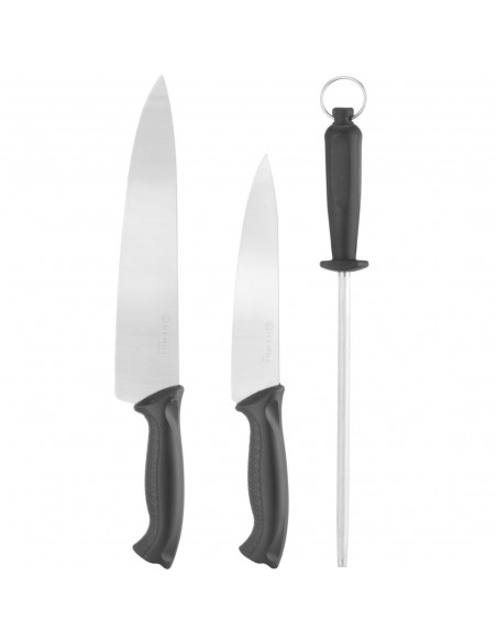 
18 cm ir 24 cm ilgio virėjo peilių rinkinys su galąstuvu
