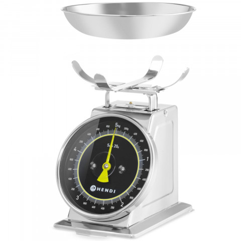 
Analoginės virtuvės svarstyklės su 5 kg plienine svėrimo lėkšte
