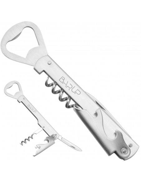 
Padavėjo butelių atidarytuvas 4 viename, peilis, kamščiatraukis, ilgis 142 mm
