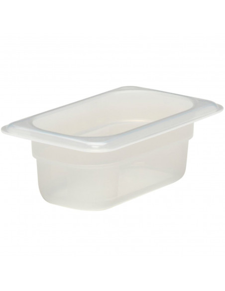 
Gastronorm indas pagamintas iš polipropileno, skaidrus, GN 1/ 9, aukštis 65 mm, 0,57 l
