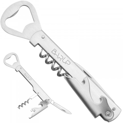 
Padavėjo butelių atidarytuvas 4 viename, peilis, kamščiatraukis, ilgis 142 mm
