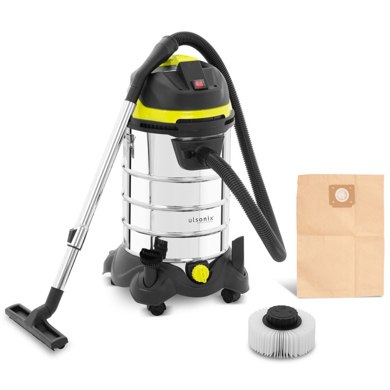Pramoninis mobilus dirbtuvių nerūdijančio plieno dulkių siurblys su HEPA filtru 1,4 kW 30 l