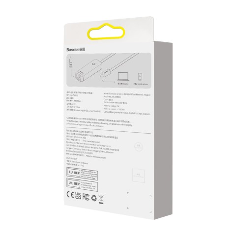 
Išorinis USB-C RJ-45 tinklo adapteris 1 Gbps 1000 Mbps juodas
