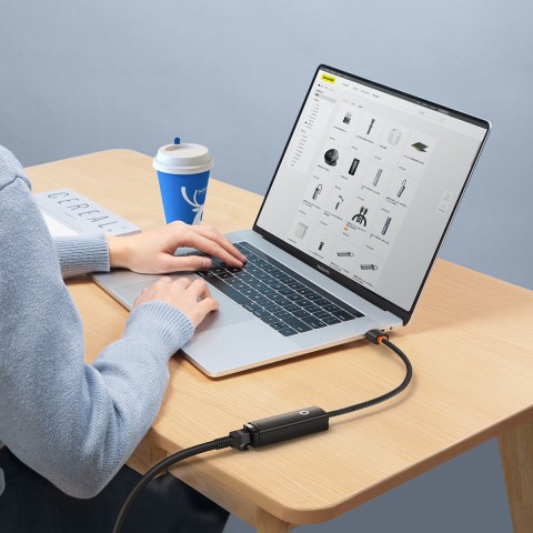 
Išorinis USB-C RJ-45 tinklo adapteris 1 Gbps 1000 Mbps juodas
