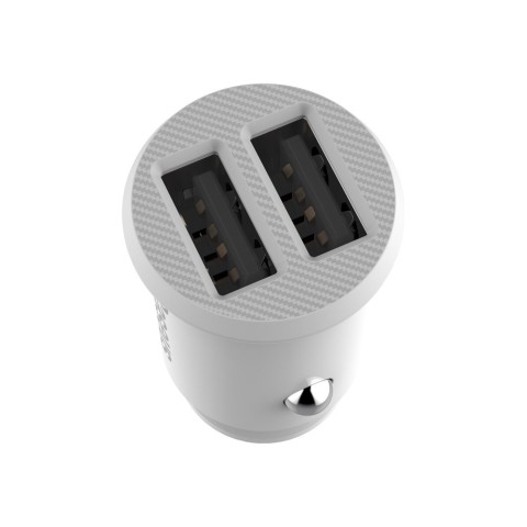 
Mini automobilinis įkroviklis telefonui, 2x USB „Grain“ automobilinis įkroviklis, baltas
