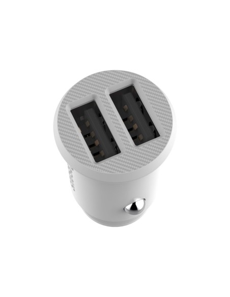 
Mini automobilinis įkroviklis telefonui, 2x USB „Grain“ automobilinis įkroviklis, baltas
