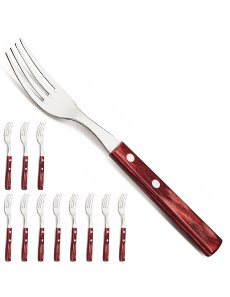 Nerūdijančio plieno picos šakutė kepsniams HORECA rinkinys 12 vnt L. 200 mm raudona Nerūdijančio plieno picos šakutė kepsniams HORECA rinkinys 12 vnt L. 200 mm raudona
