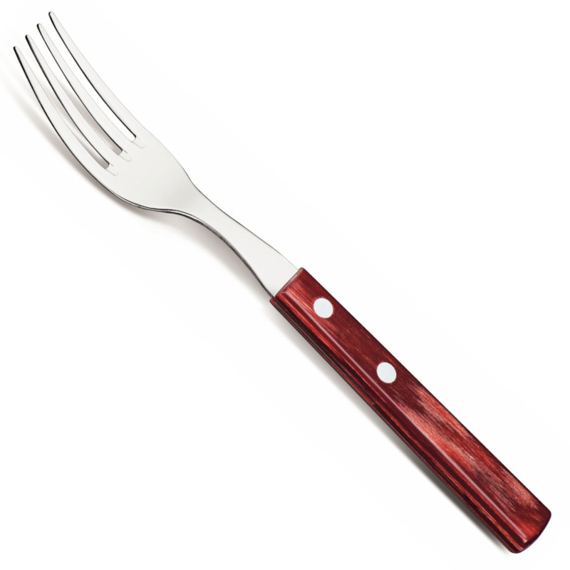Nerūdijančio plieno picos šakutė kepsniams HORECA rinkinys 12 vnt L. 200 mm raudona