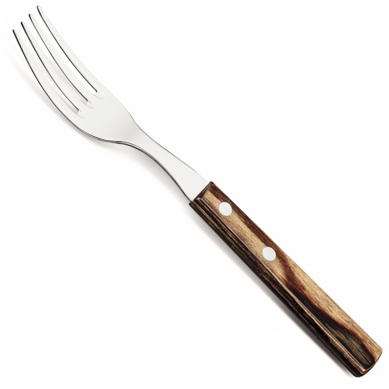 Kepsnių picos stalo šakutė su medine rankena Churrasco rinkinys 6 vnt.ilgis 200 mm