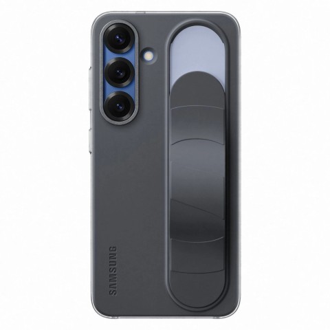 
„Samsung Galaxy S25+“ stovintis ir liečiamas dėklas su stovu – juodas
