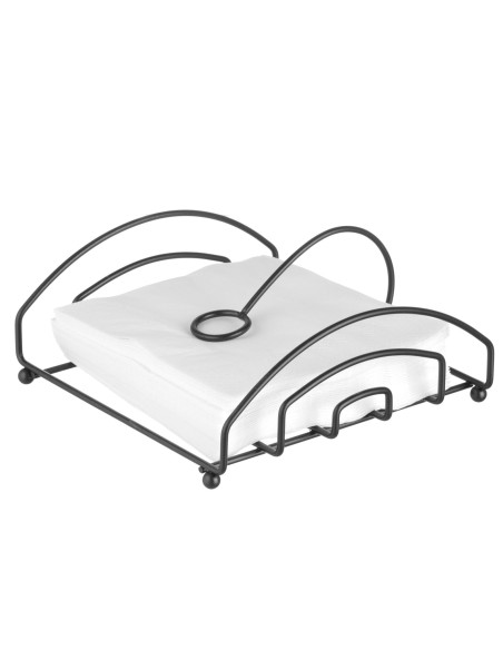 Servetėlių laikiklis nerūdijančio plieno servetėlių laikiklis juodas 155x160 mm - Hendi 427156