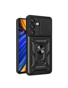 
Šarvuotas dėklas su stovu ir kameros dangteliu, skirtas „Honor 400 Hybrid Armor Camshield“ - juodas
