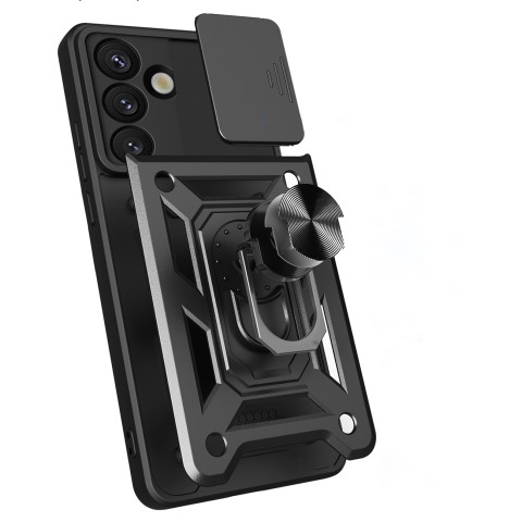
Šarvuotas dėklas su stovu ir kameros skydeliu, skirtas „Samsung Galaxy M16 5G / F16 5G Hybrid Armor Camshield“ - juodas...