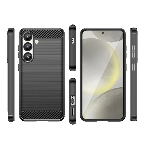 
Lankstus silikoninis dėklas, skirtas „Samsung Galaxy F06 5G Carbon“ - juodas
