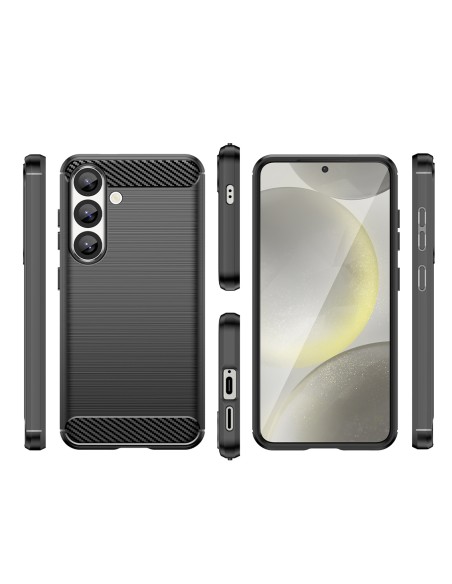 
Lankstus silikoninis dėklas, skirtas „Samsung Galaxy F06 5G Carbon“ - juodas
