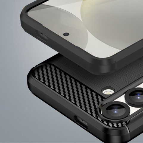
Lankstus silikoninis dėklas, skirtas „Samsung Galaxy F06 5G Carbon“ - juodas
