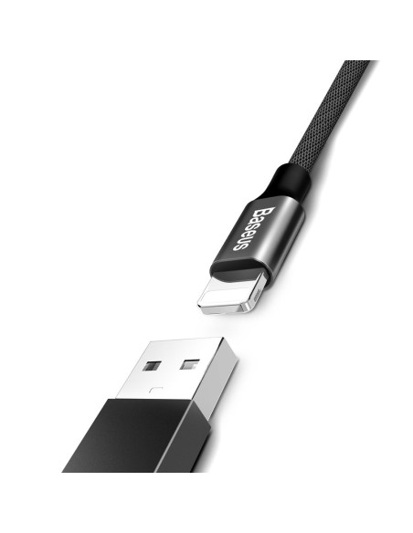 Patvarus audinio kabelis USB Iphone Lightning 1.2M juodas Patvarus audinio kabelis USB Iphone Lightning 1.2M juodas