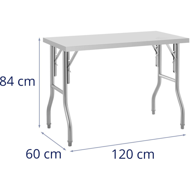 Sulankstomas laboratorinis maitinimo stalas PLIENAS 100 kg 120 x 60 cm