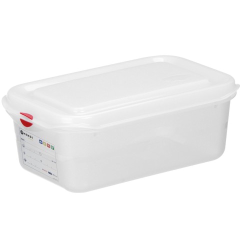 
Maisto konteineris GN 1/ 4 su dangteliu su etikete 1,8 l 265x162x65 mm
