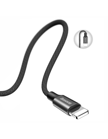 Patvarus audinio kabelis USB Iphone Lightning 1.2M juodas Patvarus audinio kabelis USB Iphone Lightning 1.2M juodas