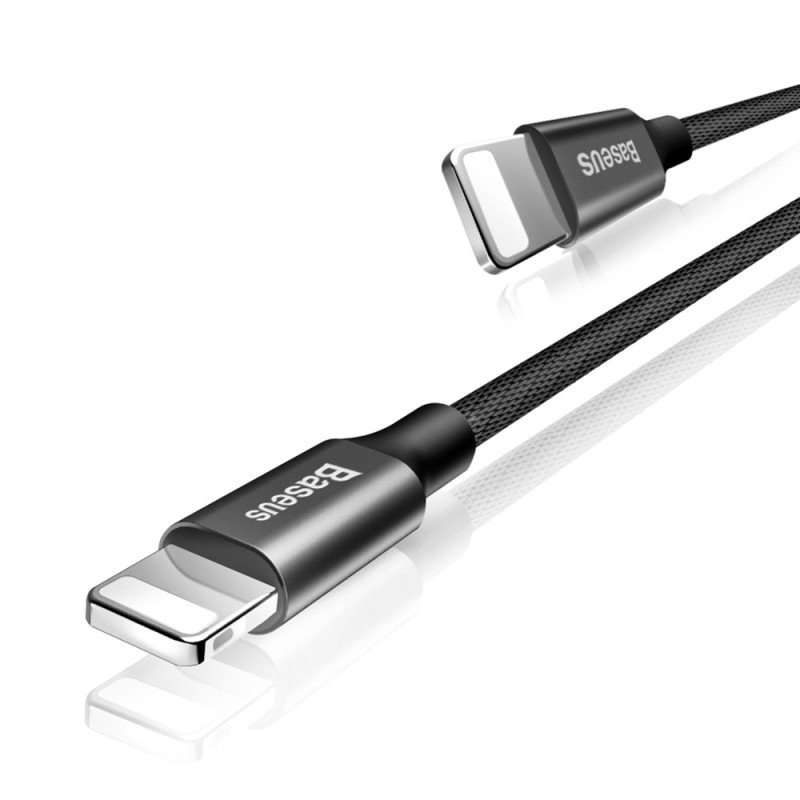 Patvarus audinio kabelis USB Iphone Lightning 1.2M juodas