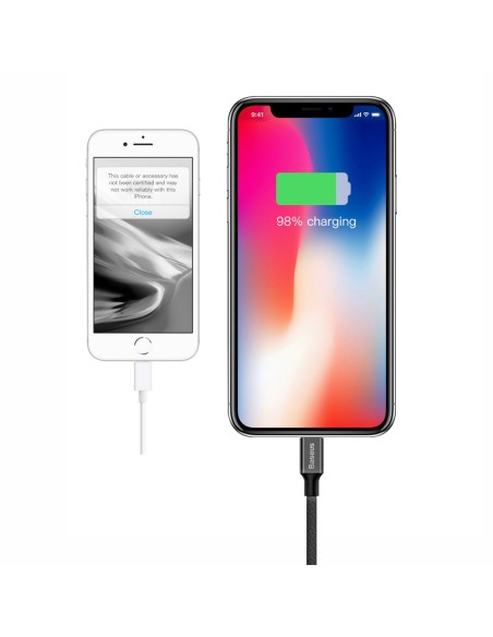 Patvarus audinio kabelis USB Iphone Lightning 1.2M juodas Patvarus audinio kabelis USB Iphone Lightning 1.2M juodas