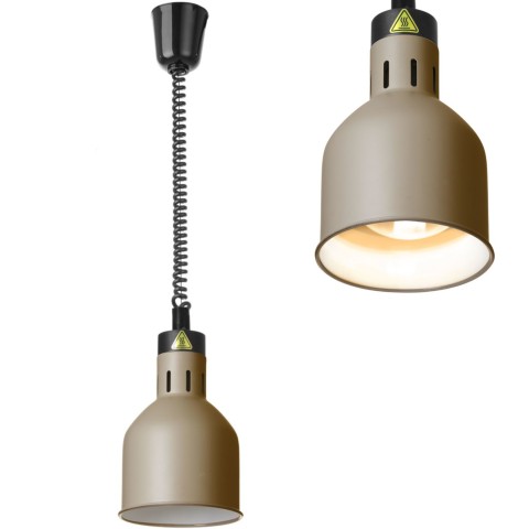 
Cilindrinė pakabinama maisto šildymo lempa, 175 mm skersmens, 250 W - smėlio spalvos
