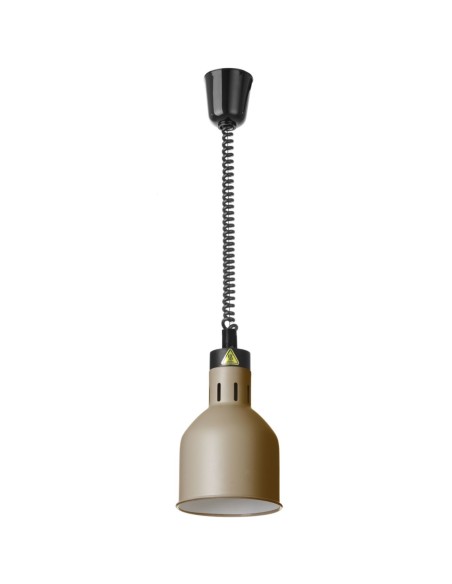 
Cilindrinė pakabinama maisto šildymo lempa, 175 mm skersmens, 250 W - smėlio spalvos
