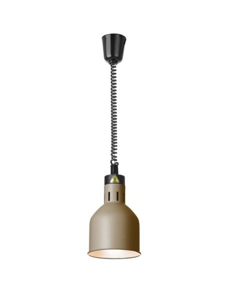 
Cilindrinė pakabinama maisto šildymo lempa, 175 mm skersmens, 250 W - smėlio spalvos
