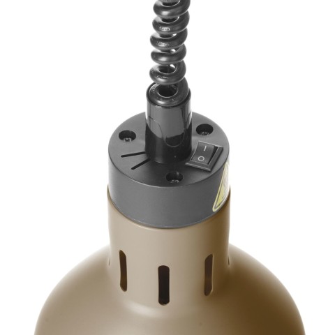 
Cilindrinė pakabinama maisto šildymo lempa, 175 mm skersmens, 250 W - smėlio spalvos
