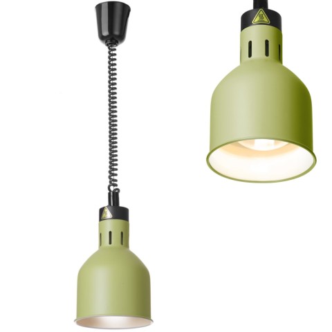 
Cilindrinė pakabinama maisto šildymo lempa, 175 mm skersmens, 250 W - žalia
