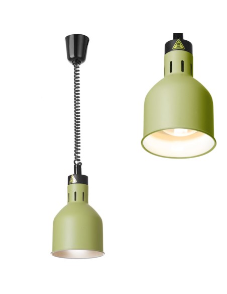 
Cilindrinė pakabinama maisto šildymo lempa, 175 mm skersmens, 250 W - žalia
