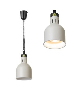 
Cilindrinė pakabinama maisto šildymo lempa, 175 mm skersmens, 250 W - balta
