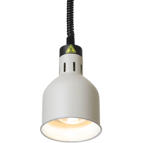 
Cilindrinė pakabinama maisto šildymo lempa, 175 mm skersmens, 250 W - balta
