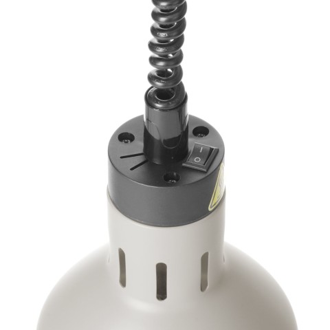
Cilindrinė pakabinama maisto šildymo lempa, 175 mm skersmens, 250 W - balta
